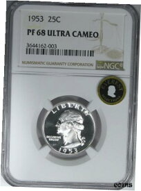 【極美品/品質保証書付】 アンティークコイン 硬貨 1953 25C NGC PF68 ULTRA CAMEO WASHINGTON ~ SNOW WHITE MONSTER PROOF RARITY! [送料無料] #oot-wr-8953-4523