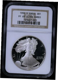 【極美品/品質保証書付】 アンティークコイン コイン 金貨 銀貨 [送料無料] 1990 S Proof Silver Eagle NGC PF 69 Ultra Cameo