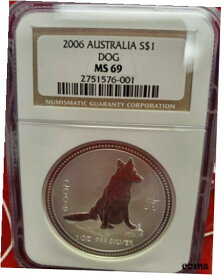 【極美品/品質保証書付】 アンティークコイン コイン 金貨 銀貨 [送料無料] 2006 AUSTRALIA YEAR OF THE DOG 1oz .999 SILVER LUNAR NGC MS 69 German Shepard