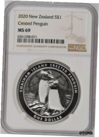 【極美品/品質保証書付】 アンティークコイン コイン 金貨 銀貨 [送料無料] 2020 New Zealand $1 - Chatham Island Crested Penguin - NGC MS69