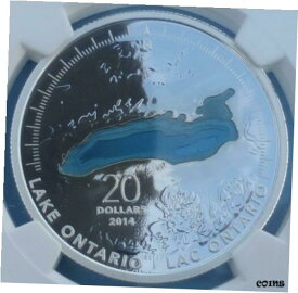 【極美品/品質保証書付】 アンティークコイン コイン 金貨 銀貨 [送料無料] 2014 NGC PF70 Ultra Cameo 1oz .9999 Silver Lake Ontario Enameled Canada $20 Coin