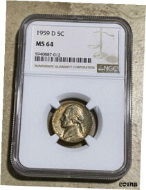 【極美品/品質保証書付】 アンティークコイン コイン 金貨 銀貨 [送料無料] 1959 D 5c NGC MS 64