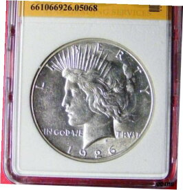 【極美品/品質保証書付】 アンティークコイン コイン 金貨 銀貨 [送料無料] $1 1926-S Peace Silver Dollar Mint State BU Uncirculated # 05068