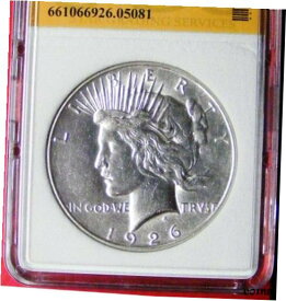 【極美品/品質保証書付】 アンティークコイン コイン 金貨 銀貨 [送料無料] $1 1926-S Peace Silver Dollar Mint State BU Uncirculated # 05081