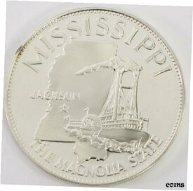【極美品/品質保証書付】 アンティークコイン コイン 金貨 銀貨 [送料無料] Franklin Mint Mississippi "The Magnolia State" Sterling Silver Round .45oz .925