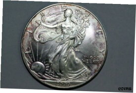 【極美品/品質保証書付】 アンティークコイン コイン 金貨 銀貨 [送料無料] 2000 1 oz Silver American Eagle MINT STATE PURPLE TONED $1 (SE-2000-6)