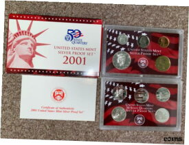 【極美品/品質保証書付】 アンティークコイン コイン 金貨 銀貨 [送料無料] 2001 United States Mint Silver Proof Set - 10 Coin Set- Red Box + SILVER SET!!