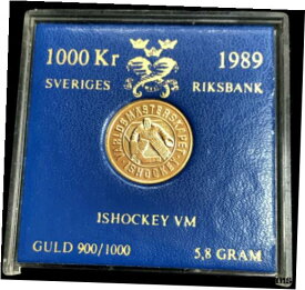 【極美品/品質保証書付】 アンティークコイン コイン 金貨 銀貨 [送料無料] 1989 GOLD SWEDEN 1000 KRONOR ICE HOCKEY CHAMPS KING CARL XVI GUSTAF MINT STATE+
