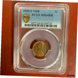 【極美品/品質保証書付】 アンティークコイン 硬貨 1909-S VDB * PCGS MS64 RB Looks Red & Beautiful Mint state grade. [送料無料] #oot-wr-9093-435