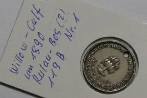 ? ?? �A�����J 1890�N�� White Brothers & Co �E�B���[�J�[�t Rulau Bos-119B TOKEN B68 #1