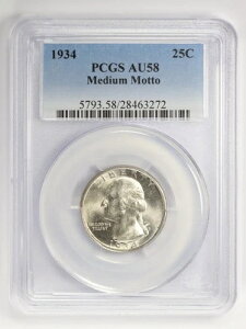 1934�N���V���g���N�H�[�^�[�~�f�B�A�����b�g�[25�Z���gPCGS AU58