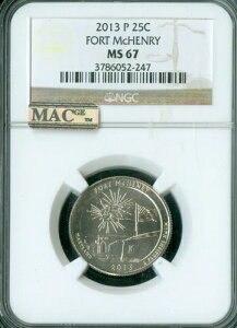 2013 P Mc HENRY �z���C�g���x�� �N�H�[�^�[ NGC MS67 2ND FINEST REGISTRY MAC �X�|�b�g���X *