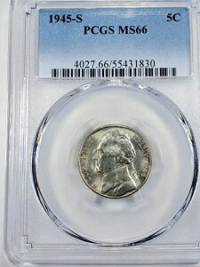 1945-S 5C �W�F�t�@�[�\�� �j�b�P�� 35% �V���o�[ PCGS MS66