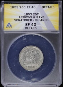 1853�N ���Ȏ��R�̏��_�� 25�Z���g ANACS EF 40 �ڍ� | Arrows & Rays (XF)