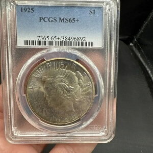 1925�N�s�[�X�V���o�[�h�� PCGS MS-65+ �������N���[���F�̃I���W�i���\�ʃ��C�g�g�[�j���O