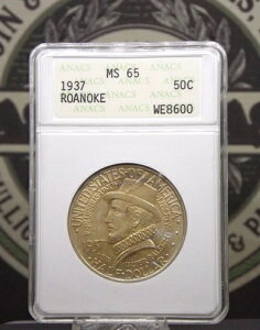 1937�N�L�O *ROANOKE* �n�[�t�h�� 50�Z���g ��ANACS MS65 #WE8600 Gem BU ECC&C