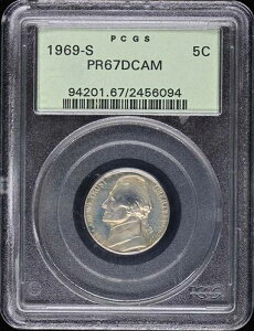 1969�N-S 5C �W�F�t�@�[�\���j�b�P�� PCGS OGH PR67DCAM-