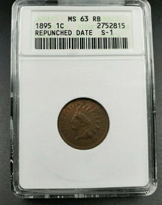 1895�N�C���f�B�A���Z���g�y�j�[�G���[ANACS MS63 RB FS-011.3 FS-301 RPD ���ʗǍD