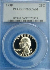 1958�N �v���[�t ���V���g�� �N�H�[�^�[ PCGS PR66CAM �W�F���J���I �\��