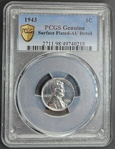1943�N���X�`�[���������Z���g�d�� PCGS�����\�ʃ��b�L AU�ڍ�