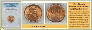 1941�N �����J�[�� �E�B�[�g �Z���g �N�����V�F�� �X�v���b�g �v�����V�F�b�g �G���[ PCGS MS64RB