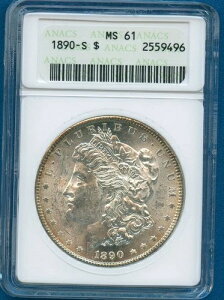 1890 S ANACS MS61 �����K����� 1�h�� �č������� �� 1890-S MS-61 �\�[�v�{�b�N�X