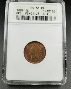 1899�N �C���f�B�A���Z���g�y�j�[�G���[ ANACS MS63 RB FS-011.7 FS-301 RPD ���b�h�u���E�� �~�b�N�X