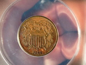 1864 2�Z���g�R�C�� ANACS AU 58+++ ���ɔ������R�C���AUNC LG���b�g�[�đł��������t