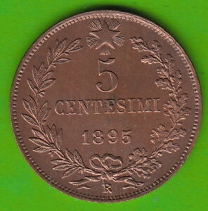 �R�C�� �C�^���A 5 Centesimi 1895 ���ɔ������󏭕i nswleipzig