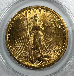 1908�N���Z���g�E�S�[�f���Y�E�_�u���C�[�O���B20�h�����݁BPCGS MS61�B���b�g�[�Ȃ��B���g���[�B