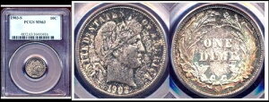 1903-S 10C PCGS MS 63-���A�����X�^�[�g�[���o�[�o�[�_�C���\�ʂ͂��ׂăI���W�i��