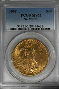 1908 20.00 PCGS MS65 ���b�g�[�Ȃ��A20�h�����݁A�Z���g�E�S�[�f���Y