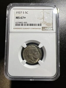 1937-S 5C �o�b�t�@���[�j�b�P�� PCGS MS67+