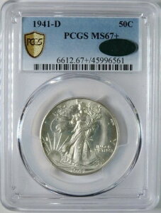 1941�N D �E�H�[�L���O�E���o�e�B �n�[�t�h���R�C�� PCGS MS67+ Plus CAC GEM ������