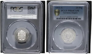 25 �y�j�b�q 1912 A J.18 �v���[�t PCGS PR64CAM 113340