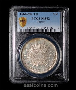 PCGS MS62 1860 Mo TH ���L�V�R 8 Reakes�A�v���[�t�̂悤�ȕ\��