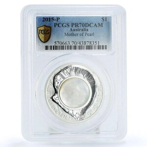 �I�[�X�g�����A 1�h�� �z���C�g�}�U�[�I�u�p�[���V�F�� PR70 PCGS ��� 2015�N