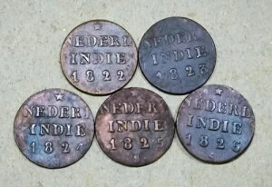 �I�����_ �C���f�B�[�Y VOC 1/4 Stuiver �����N 1822�A1823�A1824�A1825 & 1826 �R�C�� 5 ��