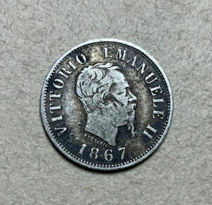 1867�N M �C�^���A 50 Centesimi - ���B�b�g�[���I�E�G�}�k�G�[��2�� - ���