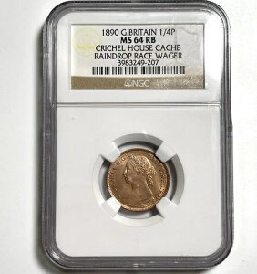 1890�N �t�@�[�W���O 1/4p NGC MS64RB �N���V�F���n�E�X ���C���h���b�v���[�X �x�b�g�C���O�����h -207-