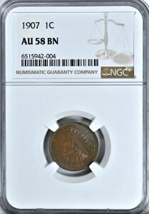 1907�N �C���f�B�A���Z���g NGC �O���[�h�R�C�� AU58 BN #2226