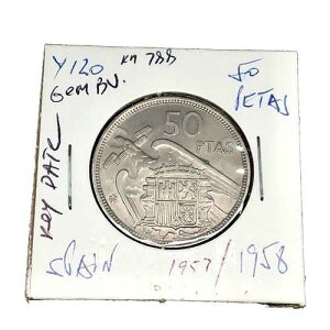�X�y�C�� 1957(58)gem BU 50�y�Z�^�X Francisco Franco Caudillo Cu/Ni �R�C�� KM 788-