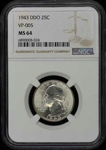 1943�N DDO ���V���g�� �N�H�[�^�[ VP-005 25C NGC MS64