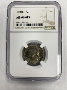 1940�N D �W�F�t�@�[�\�� 5�Z���g NGC�F�� MS 66 6FS ���͓I�ȐF�� �V���[�v�X�g���C�N