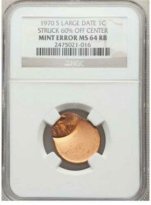 ER017 1970-S 1C ���[�W�f�C�g�A�����J�[���Z���g -- ���S����60%�I�t -- NGC MS64 RB
