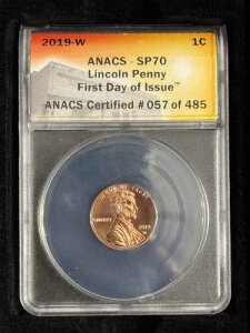 2019 W 1C �����J�[���V�[���h�Z���g ���s���� ANACS SP70 �O���[�h�R�C�� COA �t��