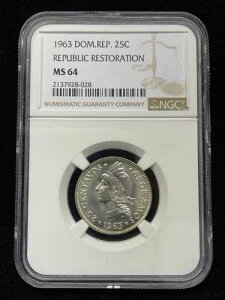 �h�~�j�J���a�� 25�Z���^�{ 1963�N NGC MS 64 Ch / Gem UNC�A���򂠂�B028. A2