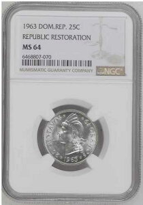 �h�~�j�J���a�� 25�Z���^�{ 1963�N NGC MS 64 Ch / Gem UNC�A���򂠂�B070. A2