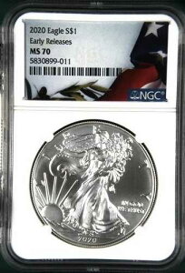 2020�N�C�[�O��S$1�A�[���[�����[�X�R�C���BNGC: MS 70�B�R�C���̕\���ɔ��_��ϐF����B