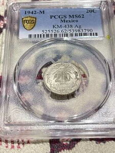 1942-M ���L�V�R �V���o�[ 20 �Z���^�[�{ PCGS ??MS62 �S�[���h�V�[���h??